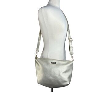 BCBG Metallic Gold Crossbody Medium Size Shoulder Bag Adjustable Strap NEW